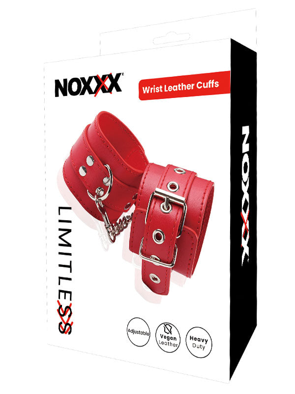 NOXXX LIMITLESS Kırmızı Deri El Kelepçesi